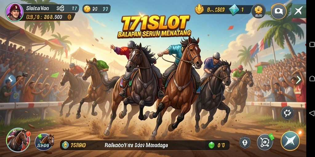 Tampilan gameplay balapan yang penuh aksi dan menantang.