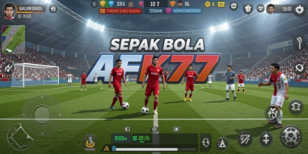 Gameplay AFK77 yang mendebarkan dengan aksi sepak bola yang intens.