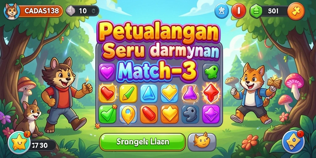 Tampilan gameplay seru di CADAS138 dengan kombinasi warna-warna cerah.