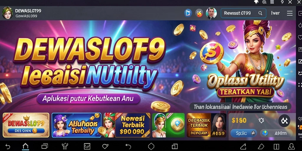 Screenshot DEWASLOT99 menampilkan antarmuka aplikasi Utility yang intuitif.