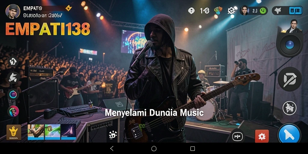 Tampilan screenshot utama yang menunjukkan antarmuka pengguna EMPATI138 saat memainkan musik.
