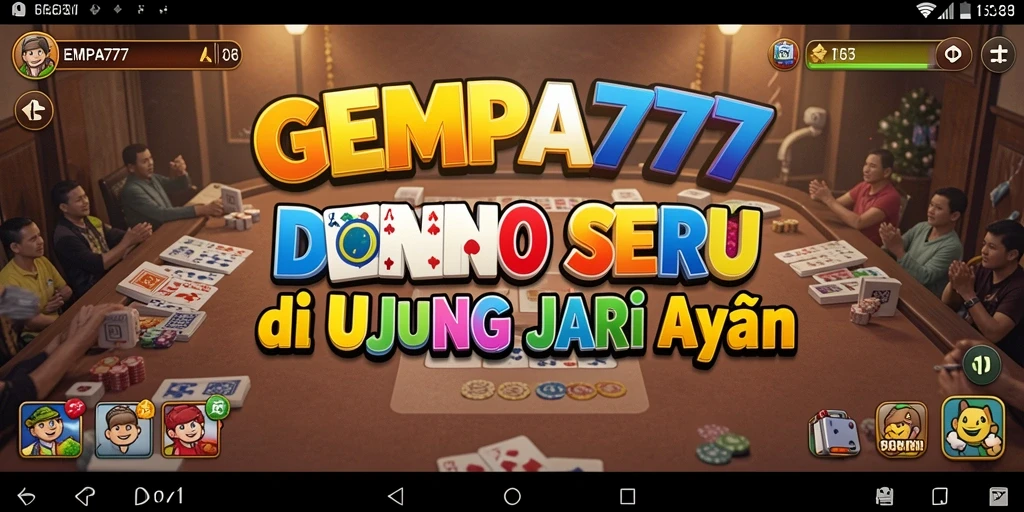 Tampilan gameplay seru dari GEMPA777 yang menampilkan pertarungan Domino.