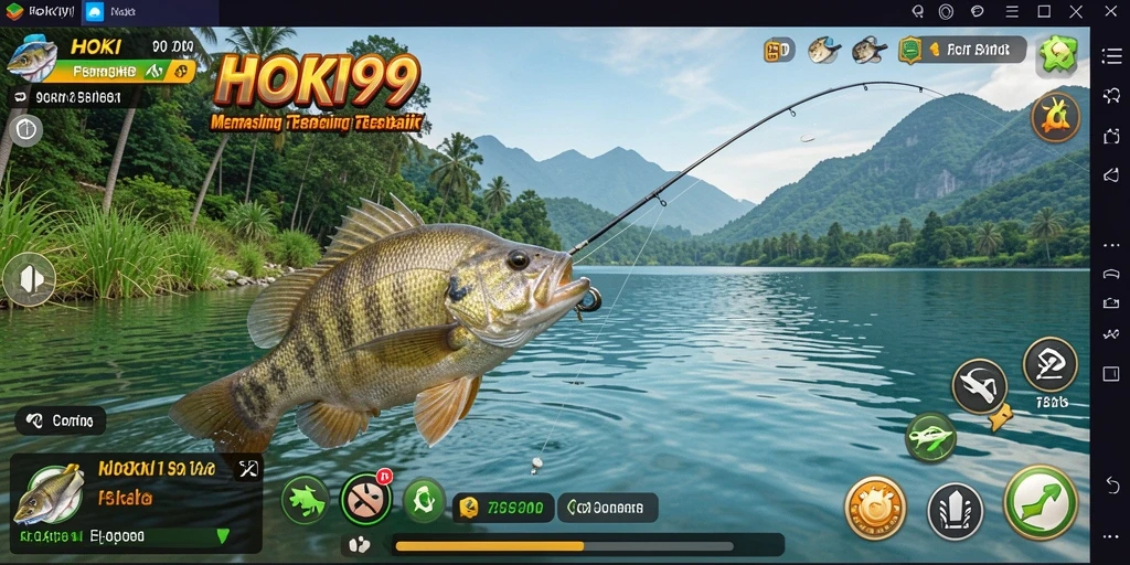 Screenshot gameplay HOKI99 menampilkan suasana memancing yang seru dan dinamis.