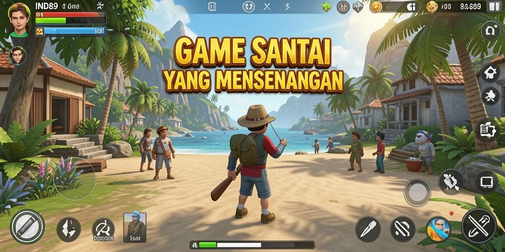 Tangkapan layar IND89 menunjukkan aksi gameplay yang ceria dan penuh warna.