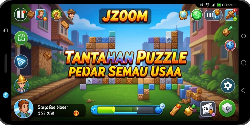 Tampilan menarik dari gameplay J200M saat menyelesaikan puzzle.