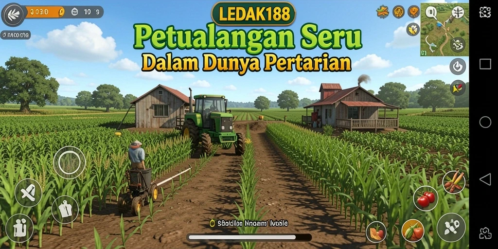 Tampilan menarik dari gameplay LEDAK188 dengan aktivitas pertanian yang seru.