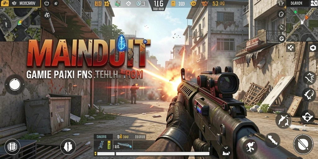 Tampilan gameplay intens dalam MAINDUIT yang menarik.