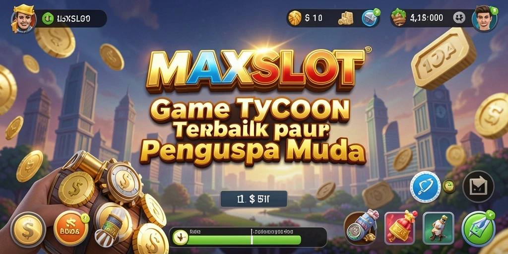 Screenshot utama MAXSLOT menampilkan tampilan kasino yang megah dan penuh warna.