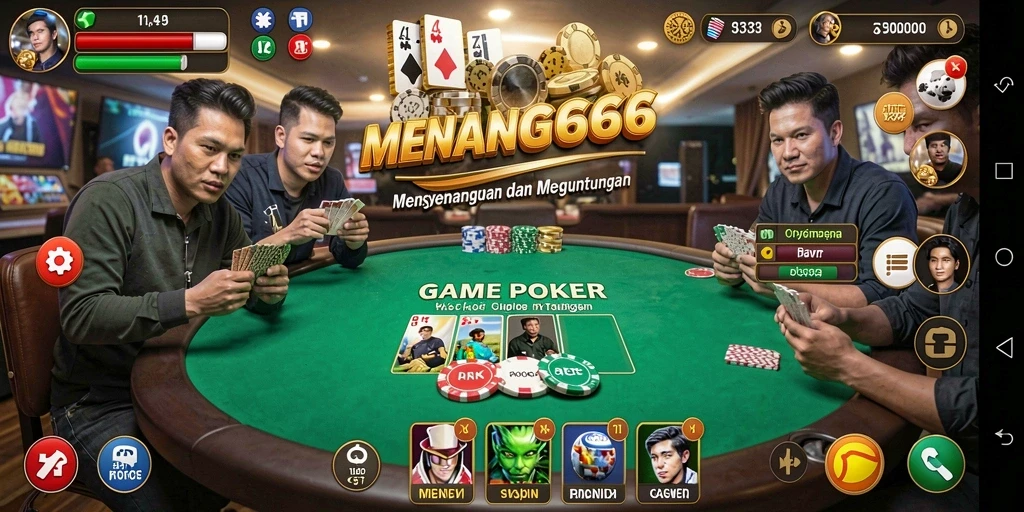 Screenshot MENANG666 yang menunjukkan aksi seru dalam permainan Poker.