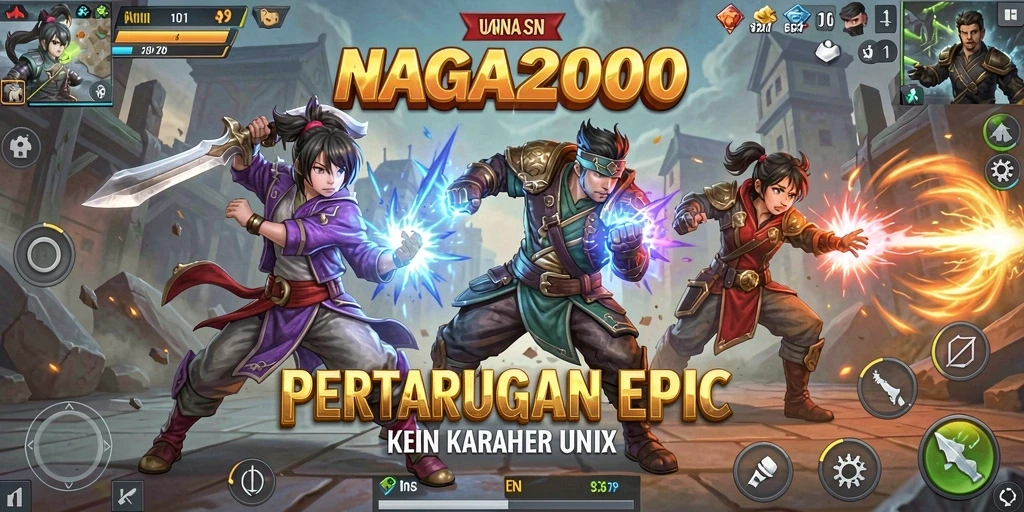 Tampilan pertarungan seru dalam NAGA2000 dengan grafis yang memukau