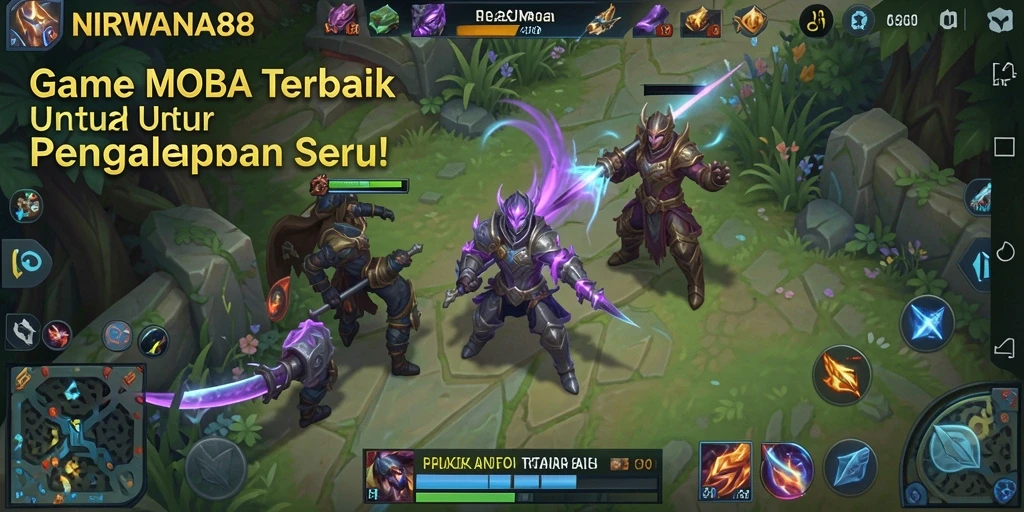 Gameplay intens NIRWANA88 dengan aksi MOBA mendebarkan.