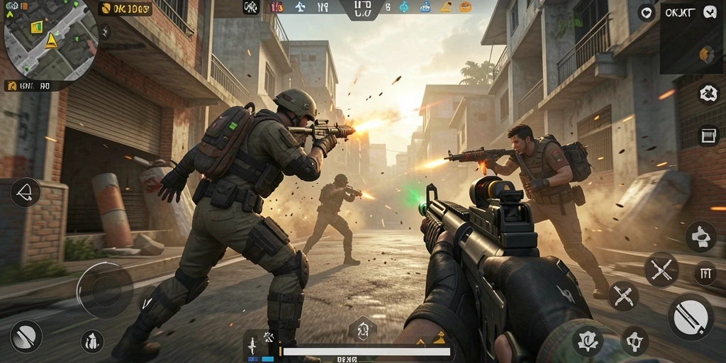 Screenshot gameplay OKJKT yang menunjukkan aksi pertarungan intens.