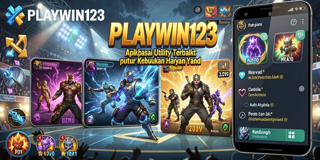 Screenshot utama PLAYWIN123 menampilkan antarmuka aplikasi Utility yang ramah pengguna.