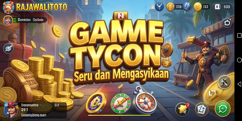 Screenshot gameplay seru RAJAWALITOTO dengan manajemen bisnis.