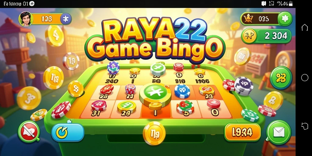 Tampilan gameplay seru RAYA22 dengan bingo yang menantang.