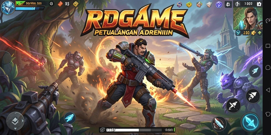Menggambarkan gameplay seru dengan pertempuran yang mendebarkan.
