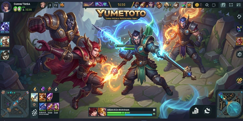 Tampilan gameplay seru dalam YUMETOTO dengan karakter yang beragam.